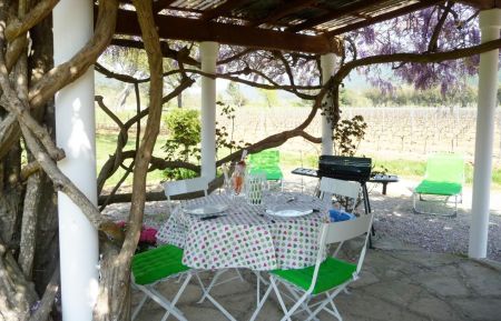 G&icirc;te n&deg;G2363 La M&ocirc;le - Var - Vue de la terrasse sous ramade